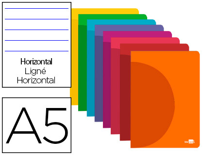 Caderno Escolar Agrafado 360 Capa Plastico A5 48F 90g/m2 Pautado c/Margens Cores Sortidas