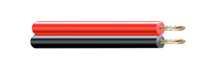CABO PARALELO VERMELHO E PRETO 2X0,75MM ÁUDIO EURO/MTS (BOBINA PEQUENA Ø180x60mm)