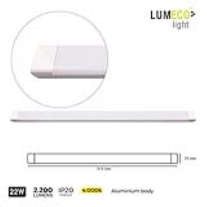 ARMADURA LED 22W 2200 LUMEN 4.000K 60CM LUMECO