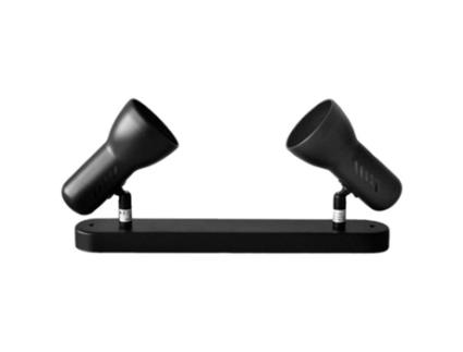 FOCO REGUA 2 LAMPADAS PRETO MODELO GALAXY 
