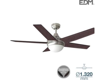 VENTOINHA DE TETO MODELO ADRIATICO CASTANHO/NIQUEL ACETINADO 60W Ø ASPAS 132 cm 