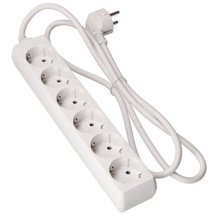 BLOCO 6 TOMADAS SCHUKO 1,5M 3x1,5MM
