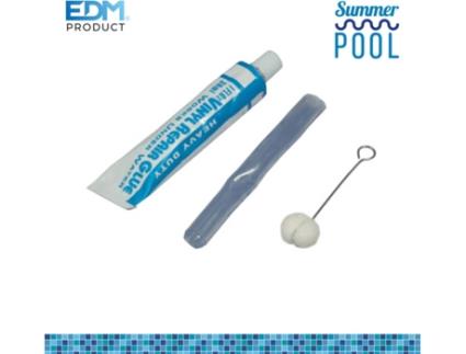 KIT DE REPARAÇÃO PARA PISCINAS INCLUI PAPEL LIXA, 4 REMENDOS E COLA