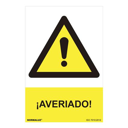 SINAL PERIGO AVARIADO (PVC 0.7MM) 30X40CM