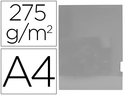 Classificador de Cartolina  Plastificada Apresentacao 2 Abas Din A4 Prata 275g/m2