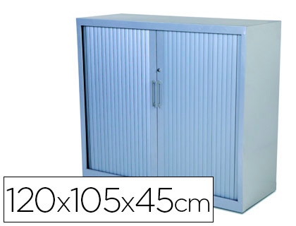 Armário Metálico 2 Portas Tipo Persiana 120x105x45cm Cinza