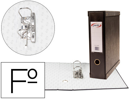 Módulo  1 Pasta de Arquivo de Alavanca Folio 2 Aneis de 70 mm Preto 350X100X290 mm