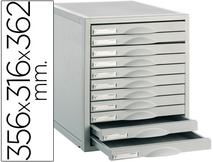 Bloco Classificador 11 Gavetas Plástico 356x316x362mm Cinza