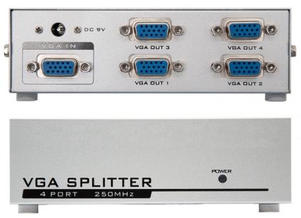 Splitter VGA 4 Portas c/ Alimentação - 