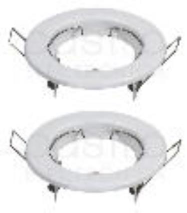 Pack 2x Aros Redondos Fixos Branco p/ Lampadas MR16-GU10