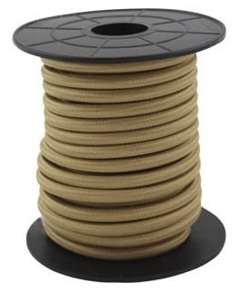 Bobine Cabo Eléctrico Têxtil 2x 0,75mm Castanho Claro (10 mts) - 