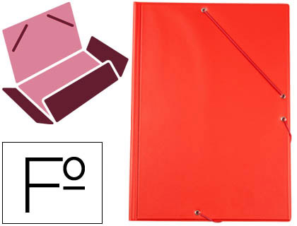 Capa Com Elásticos e Abas Plástico Folio 240x335mm Vermelho