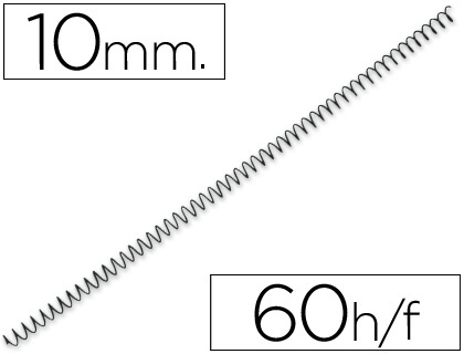 Espiral Metalico  Preto Passo 54 4:1 10mm Calibre 1,00mm