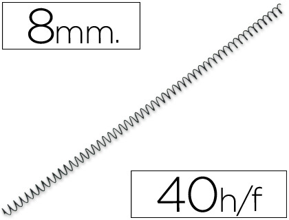 Espiral Metalico  Preto Passo 64 5:1 8 mm Calibre 1,00mm