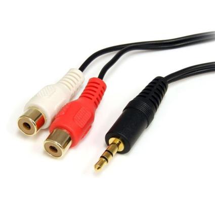 Cabo Áudio Jack (3,5 mm) para 2 RCA  MU1MFRCA             Preto 1.8 m