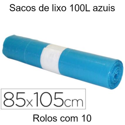 Sacos de lixo de 100L coloridos Cores: azul