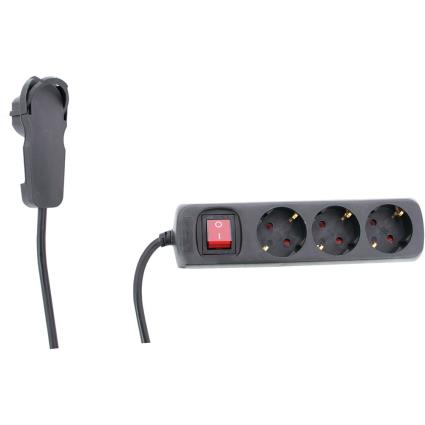 Power Strip 3 Fold 5 M Switch One Size Black