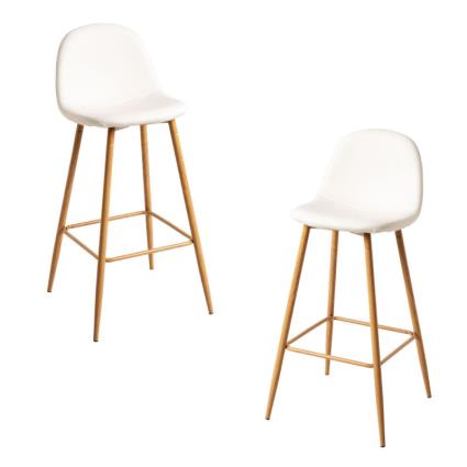 Pack 2 Bancos Teok Couro Sintético - Branco