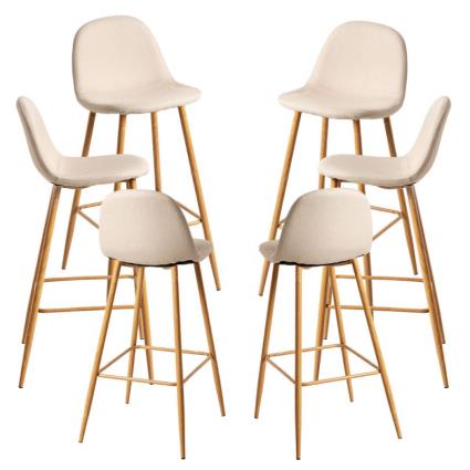 Pack 6 Bancos Teok Tecido - Beige