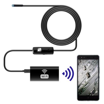 Camara de Inspecção Visual (Endoscopio) Wi-Fi p/ Smartphone e PC (2 mts)
