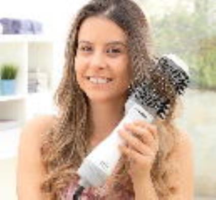 Secador tipo Escova e Volumizador Iónico Volumio  1000W Branco/Cinzento