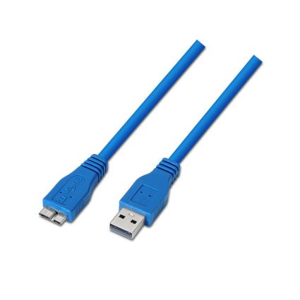 Cabo USB 3.2 Macho - Micro USB Macho 3.1 1M (Azul) - 