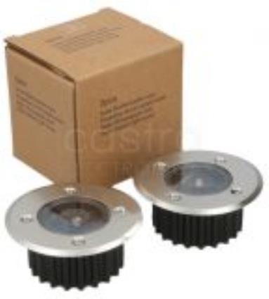 Pack 2x Projectores LED Solares (Bateria Ni-MH 12V 40mAh) p/ Encastrar IP67 Branco Frio