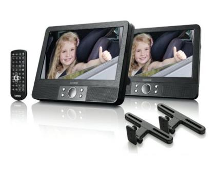 Leitor de DVD Portátil c/ 2 Monitores MES 405 9 (Preto) - 