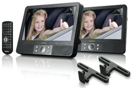 Leitor de DVD Portátil c/ 2 Monitores MES 405 9 (Preto) - 