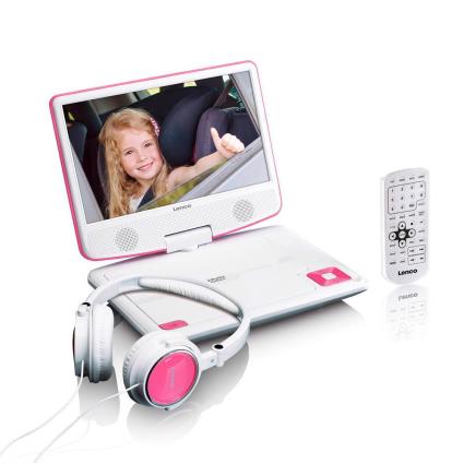Leitor de DVD Portátil  + Auscultadores DVP 910 9 (Rosa) - 