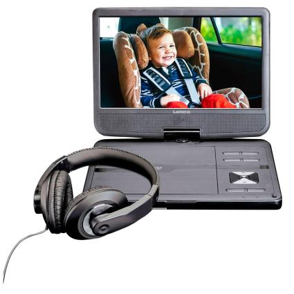 Leitor de DVD Portátil  + Auscultadores DVP 1010 10 (Preto) - 
