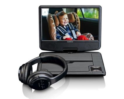 Leitor de DVD Portátil  + Auscultadores Wireless DVP 947 9 (Preto) - 