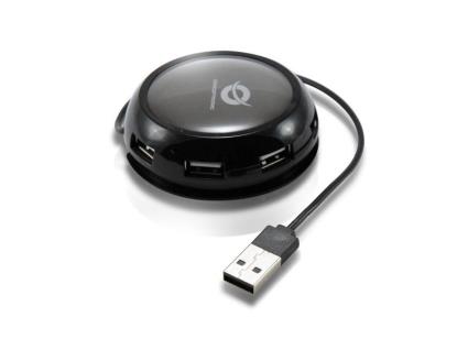 Hub  7-Portas Round Shape USB 2.0 black -CS7USB2