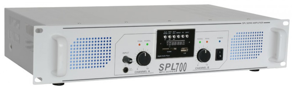 Amplificador PA 2x 350W MP3 USB/SD 19 Branco (700WMP3) - 