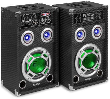 Pack 2x Colunas Amplificadas 8 600W MP3 USB/SD RGB LED (KA-08) - 