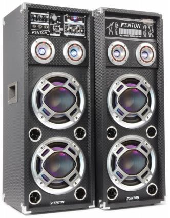 Pack 2x Colunas Amplificadas 2x 8 1200W MP3 USB/SD RGB LED (KA-28) - 