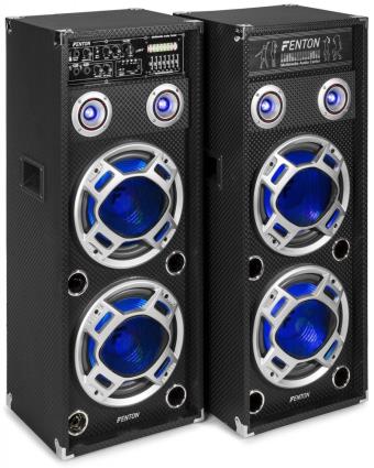 Pack 2x Colunas Amplificadas 2x 10 1600W MP3 USB/SD RGB LED (KA-210) - 