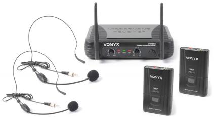 Central Microfone VHF s/ Fios c/ 2 Microfones Cabeça (STWM712H) - 
