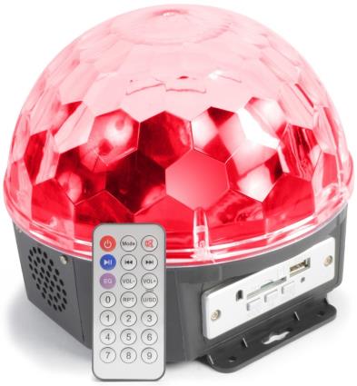 Projector de Efeito RGB LED 6 x 1W c/ Coluna com Reprodutor MP3 (MAGIC JELLY DJ) - 