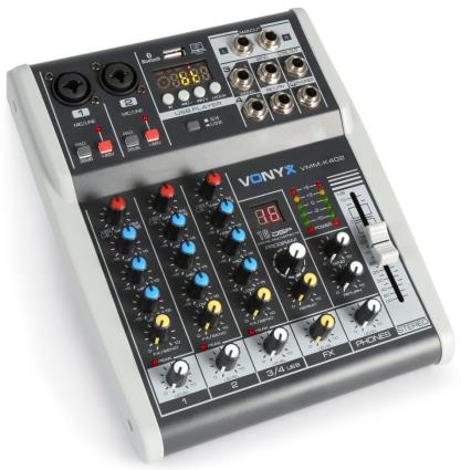 Mesa de Mistura 4 Canais c/ USB/SD/MP3/BLUETOOTH com DSP (VMM-K402) - 