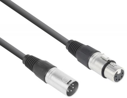 Cabo DMX Canon Macho 5 Pinos - Canon Fêmea 5 Pinos (3 mts) - X