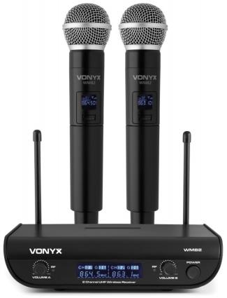 Central 2 Microfones Mão UHF 2 Canais s/ Fios (WM82) - 