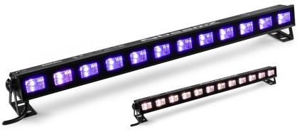 Barra Profissional 2-EM-1 12 LEDs 3W Branco+UV (Luz Negra) BUVW123 - 