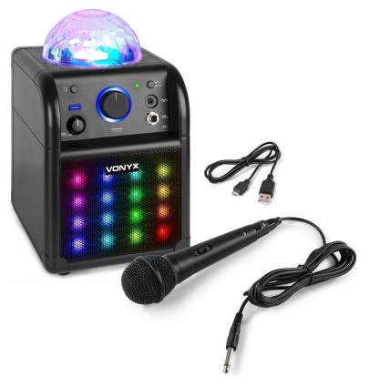 Coluna Karaoke Bluetooth 50W c/ Efeitos de LED´s (Preto) -  SBS50B-PLUS