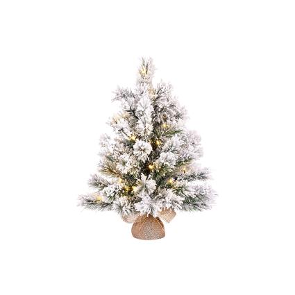 MINI ÁRVORE DE NATAL EFEITO NEVADO COM LED INCLUÍDO  60X41CM
