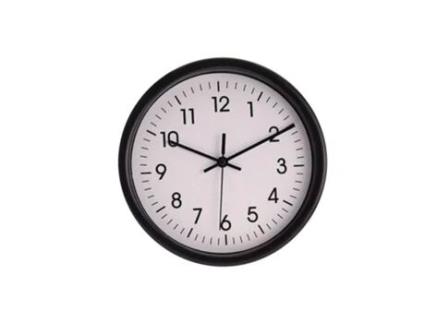 RELOGIO DE PAREDE DE PLASTICO REDONDO FUNDO  BLANCO Ø20CMX4CM