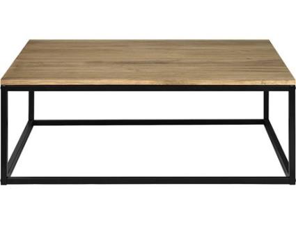 Mesa de Centro  iCub (Preto - 80 x 100 x 37 cm - Madeira e Metal)