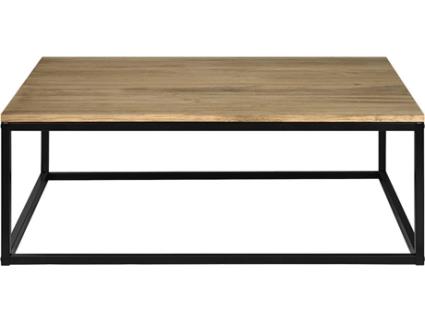 Mesa de Centro  iCub (Preto - 80 x 120 x 37 cm - Madeira e Metal)