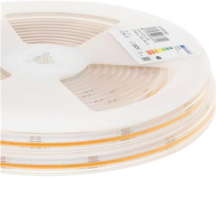 Fita led monocolor cob dc24v 5m (320led/m) ip65 branco quente 2700k
