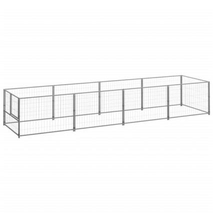 Canil para cães 4 m² aço prateado